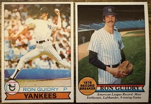 RON GUIDRY 1979 Topps LOT! #500 Record Breaker #202 New York Yankees NRMT - Bild 1 von 2