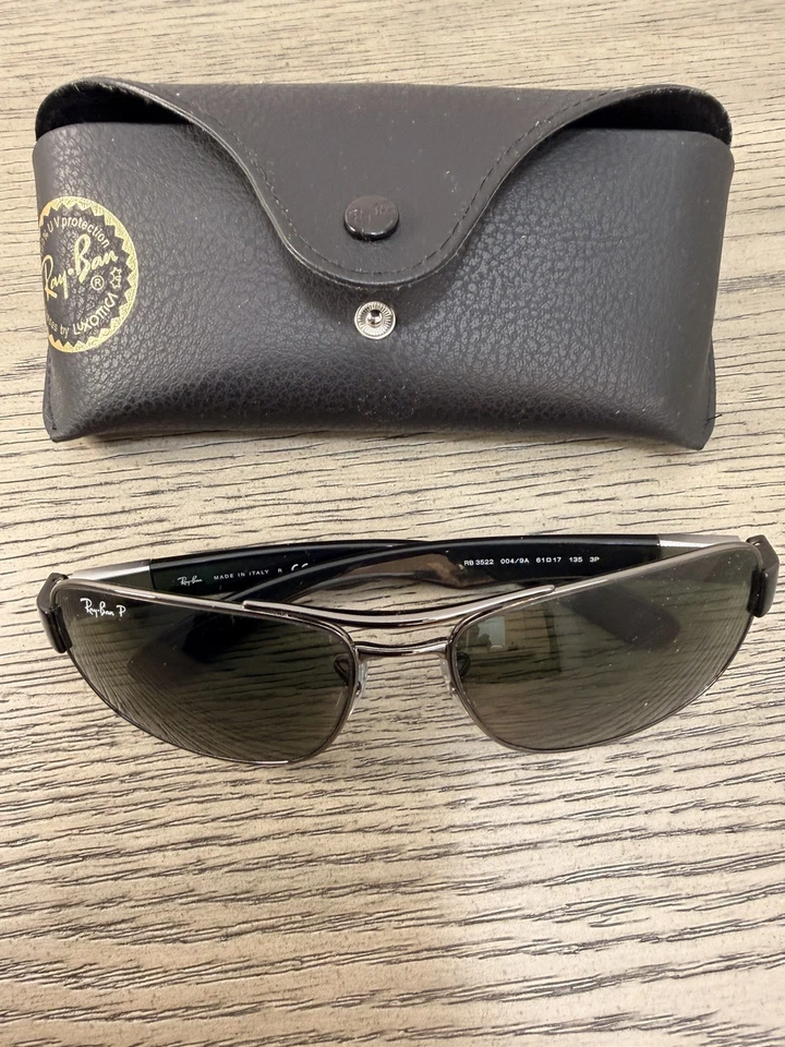 Gafas de sol Ray Ban RB 3522 004/9A polarizadas 61 mm metal aviador - Gunmetal + estuche Foto 1 de 4