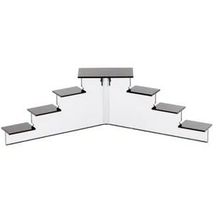 Mini escaleras de 7 artículos de acrílico negro Plymor (espejado), 4,125" de alto x 14,75" de ancho x 6" de profundidad - Imagen 1 de 1