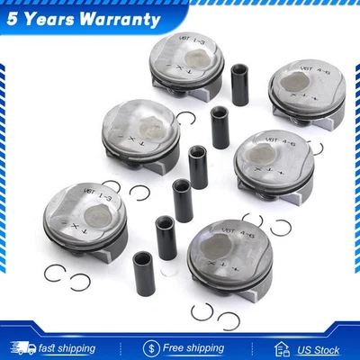 6Pcs Pistons & Rings Set For Porsche Macan Panamera S 4S 3.0T V6 Turbo 970 95B — 第 1/4 张图片