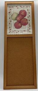 Wood Framed Apple Bulletin Board Cork Light Wood Apple Collector Kitchen 26” - Picture 1 of 7