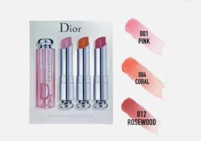 Dior Addict Lip Glow Trio 001 Pink, 004 Coral, 012 Rosewood Lipstick Gloss Balm - Image 1 of 2