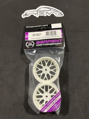 Serpent Vintage RC Coche Parte # 801827 Blanco BBS Llantas 26mm (2) Foto 1 de 2