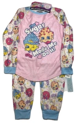 Shopkins Girls Size XSmall 2 Piece Pajamas Set With Cozy Socks New With Tags - Image 1 of 4