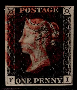 GB QV SG2, 1d Black PLATE 2, FINE USED. Katze 375£. RED MX FI - Bild 1 von 1