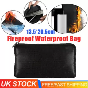 Fireproof Waterproof Document Bag File Money Safe Box Secret File Protect Pouch - Picture 1 of 12