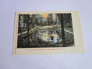 Antigua postal de recuerdo de escena cerca de Adirondack Inn Sacandaga Park NY SIN PUBLICAR - Imagen 1 de 7