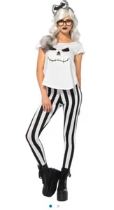 Hipster Skeleton Girl Skull Bones Nerd Fancy Dress Halloween Sexy Adult Costume - Picture 1 of 3