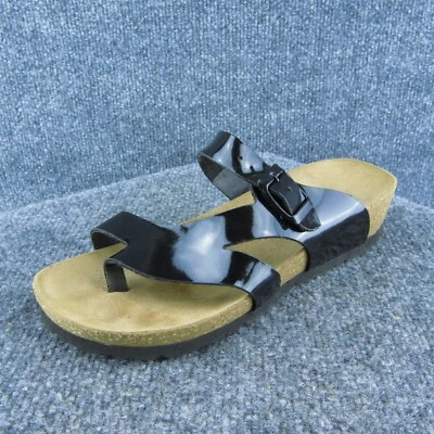 Zapatos sandalia chanclas Spring Step para mujer charol negro talla 38 mediano Foto 1 de 4