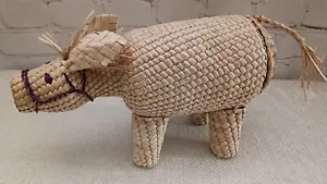 Anatomically Correct Woven Donkey Mule Burro Storage White Elephant Holiday Gift - Picture 1 of 11