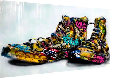 Abstrakte Schuhe Sneaker Leinwand Bilder Wandbilder - Hochwertiger Kunstdruck - Bild 1 von 4