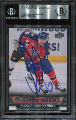 КАРТОЧКА ДЕБЮТАНТА АЛЕКСАНДРА БАРКОВА с автографом 2013 UD YOUNG GUNS RC YG BECKETT (BAS) - Изображение 1 из 2