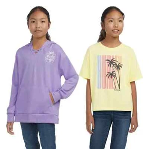 Girl's Hurley 2 Piece Purple Hoodie and Yellow Tee Shirt Set Size Large 14 - 16 - Picture 1 of 12