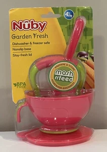 Nuby Garden Fresh Mash n' Feed Bowl w/ Spoon & Stay Fresh Lid, Non-Slip Base & - Picture 1 of 2