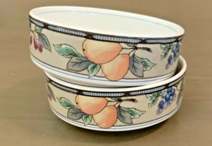 2 Mikasa Intaglio Garden Harvest Fruit Dessert Sauce Bowl Fruit Rim - Picture 1 of 2