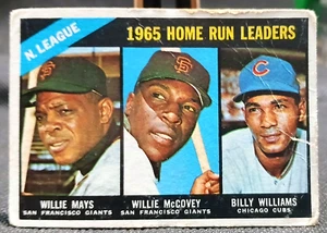 1966 Topps #217 Willie Mays, W. McCovey, B. Williams NL Home Run Leaders * Poor - Bild 1 von 9