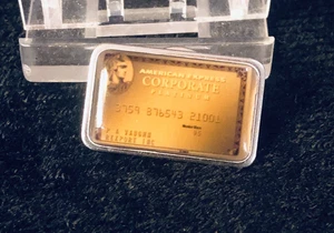 Vintage American Express Corporate Platin Karte Anstecknadel goldfarben Krawattennadel - Bild 1 von 5
