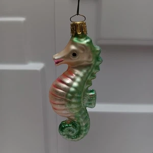 Christborn Creation Seahorse vidrio artesanal adorno de Navidad Alemania 5" aprox  - Imagen 1 de 6