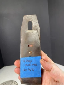 Stanley No. 4 5 604 605 Plane Blade and Chip Breaker ~ V Victory Logo 1912-1918 - Picture 1 of 10