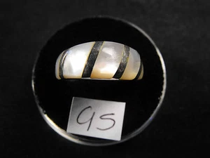 VINTAGE SOUTHWEST STIL ABALONE PERLMUTT MUTT COCKTAIL RING STERLINGSILBER 6,5 - Bild 1 von 9