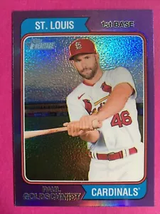 ๐ถ 2023 Topps Heritage Chrome Purple Paul Goldschmidt #307. - Picture 1 of 2