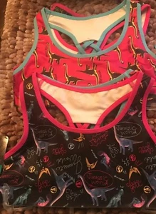 NWT Two Girls Jurassic World Size S/6 Racerback Sports Bras - Picture 1 of 5
