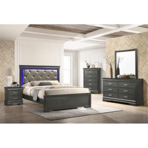 Brooklyn Modern Style Nightstand made with Wood in Gray - Picture 1 of 10