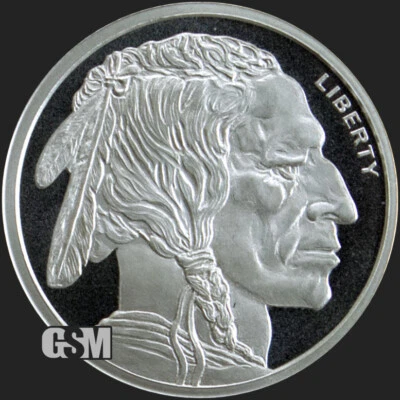 Lot of 3 Golden State Mint GSM 1/10 oz 999 Fine Silver Round Indian Head Buffalo - Image 1 of 3