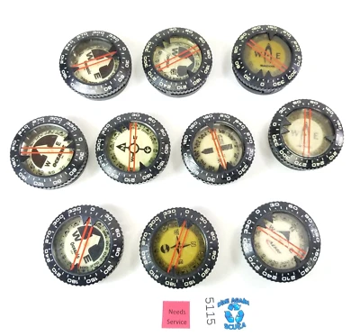 Lote de 10 brújulas tal cual módulo de disco sumergible oceánico buceo Sherwood, Aeris Foto 1 de 4