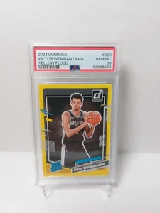 2023-24 Donruss Yellow Flood Victor Wembanyama RC San Antonio Spurs PSA 10 - Picture 1 of 10
