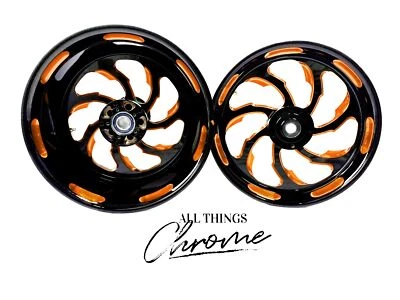 GSXR1000 240 FAT TIRE BLACK & ORANGE SAMURAI WHEELS 2005-2008 SUZUKI GSXR 1000 Foto 1 de 4