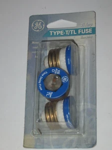 GE Tipo T Tornillo en Fusible 15AMP Tipo TL Tiempo Retardo Fusible NUEVO Sellado Nuevo de Lote Antiguo - Imagen 1 de 4