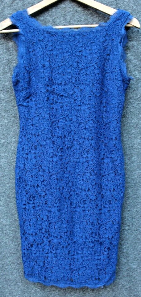 ADRIANNA PAPELL синий кружева платье без рукавов размер 2 пейсли узор с подкладкой - Изображение 1 из 4
