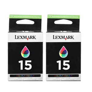 Juego de (2) cartuchos de tinta Lexmark 15 colores nuevos genuinos 18C2110 - Imagen 1 de 2