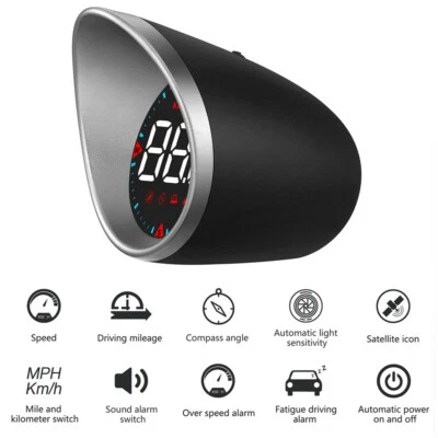  Velocímetro de alarma cansado de exceso de velocidad medidores digitales GPS HUD con pantalla frontal para automóvil  Foto 1 de 4