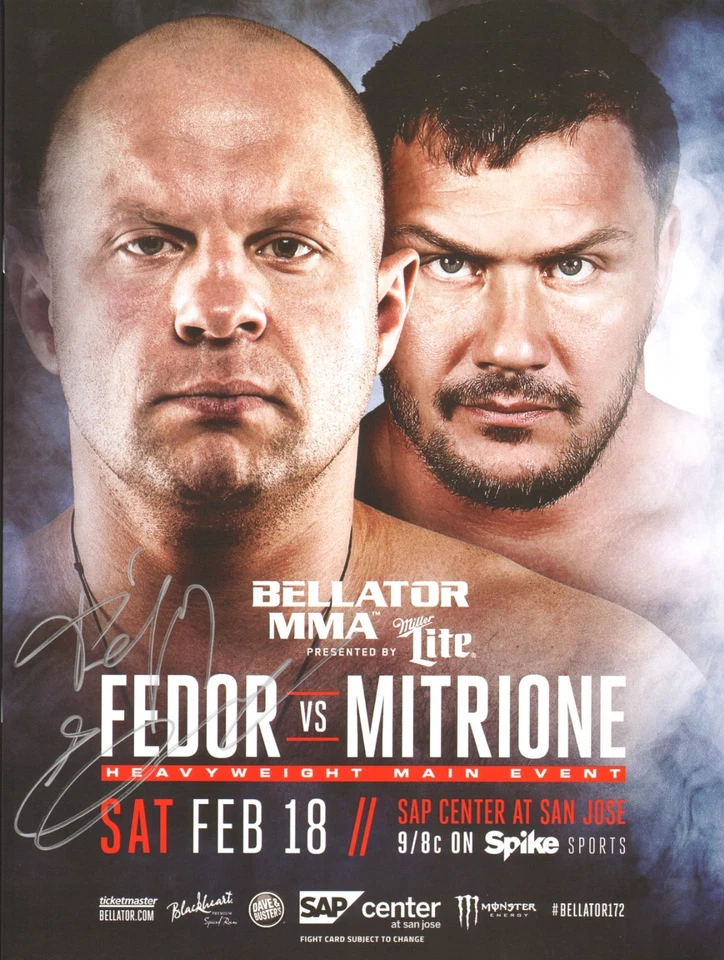 Fedor Emelianenko Signed Bellator 172 MMA Event Program BAS COA vs Matt Mitrione - Image 1 of 4