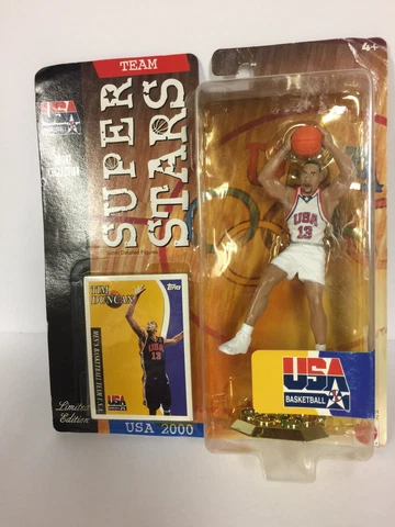 2000 NBA Super Stars Team USA Tim Duncan Action Figure Bad corners Cover