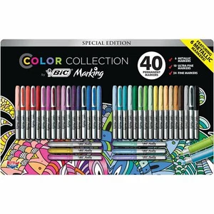 Bic, Edizione Speciale Collezione Colori Marcatura 40 Marcatori Permanenti Assortiti - Foto 1 di 8