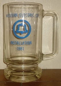 Vintage 1981 Western Electric Installation Mug Glass Cup - Picture 1 of 7