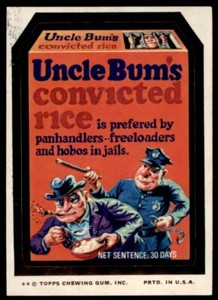 1974 Topps Wacky Packs Uncle Bums Convicted Rice