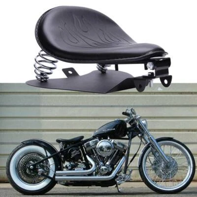 Muelle de asiento individual llama para motocicleta con base para Harley Davidson Chopper Bobber IA Foto 1 de 4