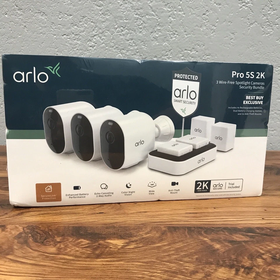 C0 Arlo Pro 5S 2K Security Bundle with 3 Wireless Spotlight Cameras camera New - Image 1 of 1