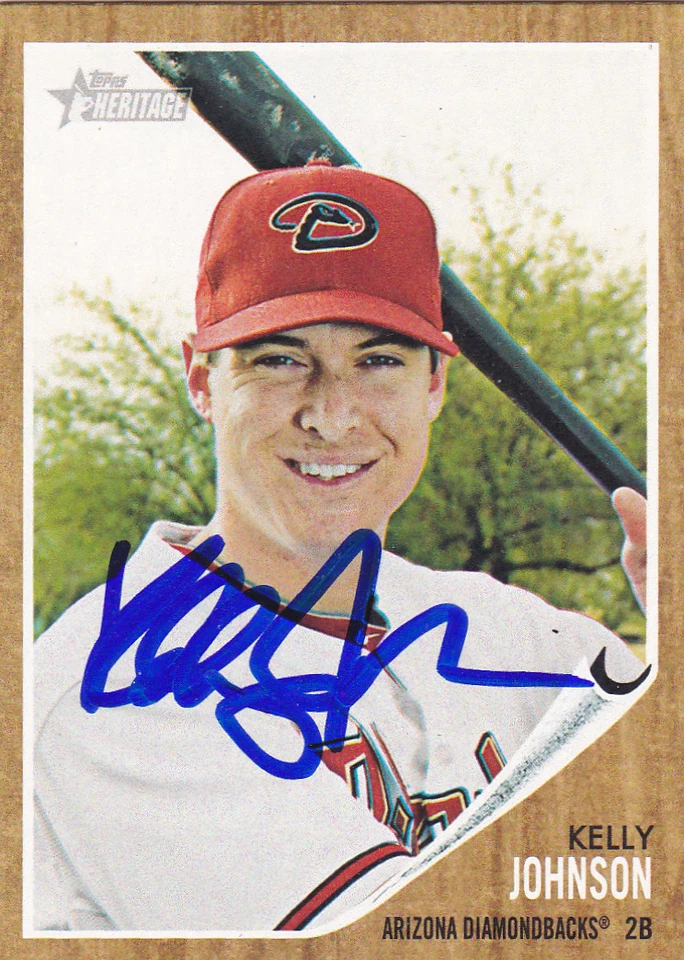 Tarjeta firmada por Kelly Johnson Arizona Diamondbacks Yankees Red Sox Orioles Rays Foto 1 de 1