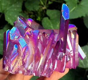 531g Purple Spirit Aura Quarz Kristall Titan Wismut Silizium Cluster ic1799 - Bild 1 von 12