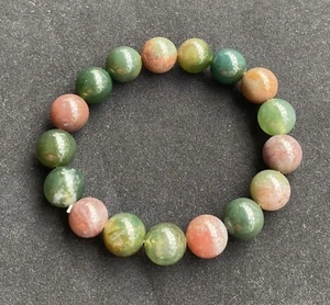 12 mm Natürlicher Mehrfarbiger Ozean Jaspis Achat Stretch Armband Runde Perlen - Bild 1 von 5