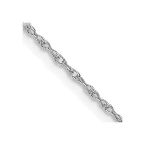 20" 10K White Gold .8mm Lite-Baby Rope Chain Necklace - Picture 1 of 5