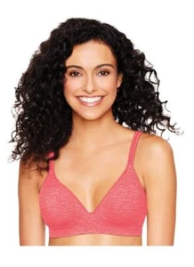 Hanes Ultimate Bra: Perfect Coverage Wire-Free HU08 Melon Pink Sz.S,M,XL - Picture 1 of 3