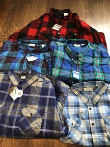 Lot Of 5 Vintage Deadstock Shirts Woolrich Sears 4XL Workwear Flannel Plaid NWT - Picture 1 of 12