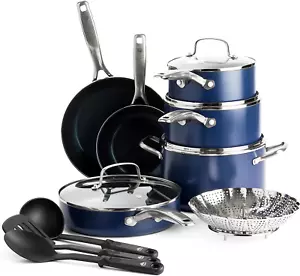 14 Piece Cookware Set, Diamond Infused PFAS & Pfoa-Free Ceramic Nonstick Pots an - Picture 1 of 10