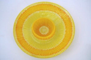 VINTAGE HIGGINS KUNSTGLAS SIGNIERT MID CENTURY GROSSE CHIP & DIP SCHALE - Bild 1 von 7